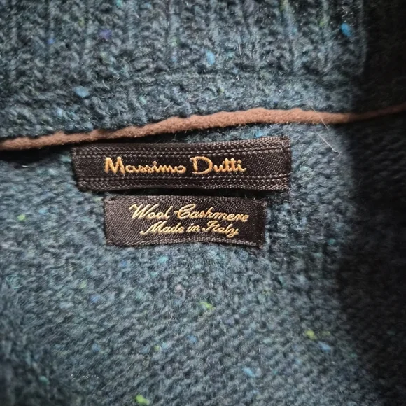 Massimo Dutti Sweater Wool Cashmere Size Medium M Shawl Neck Classic Preppy ✨️💫